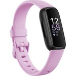 Fitbit Inspire 3 Fitness-Tracker Unisex, Einheitsgröße, Silikonarmband, Fliedertraum/Schwarz