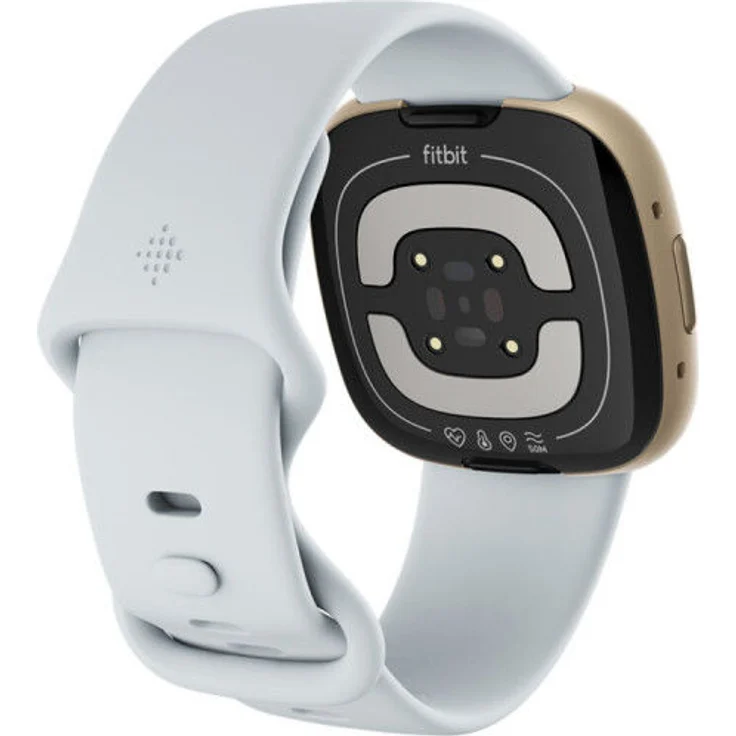 Fitbit Sense 2 Smartwatch GPS, Damen, 40,5mm, Silikonarmband in Nebelblau, Aluminiumgehäuse in Softgold – Bild 7