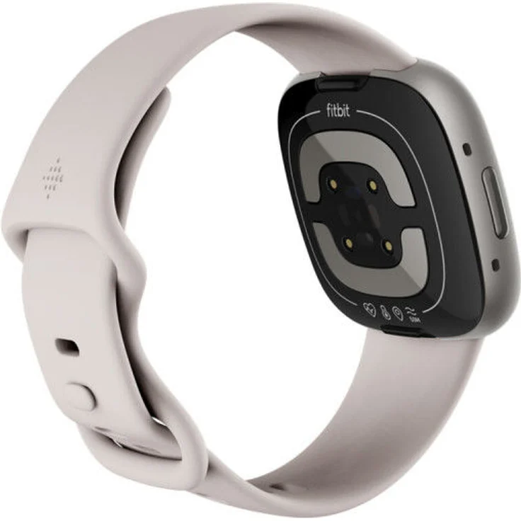 Fitbit Sense 2 Smartwatch GPS, Damen, 40,5mm, Silikonarmband in Mondweiß, Aluminiumgehäuse in Platin – Bild 5
