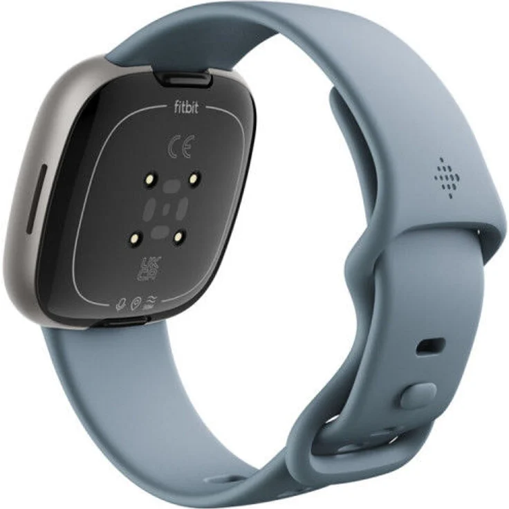 Fitbit Versa 4 Smartwatch GPS, Unisex, 40,5mm, Silikonarmband in Wasserfallblau, Aluminiumgehäuse in Platin – Bild 6
