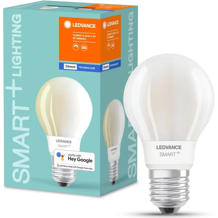 LEDVANCE SMART+ Filament Classic DIM Smarte LED-Lampe mit Bluetooth Mesh Technologie, Sockel E27, Dimmbar, Warmweiß (2700K), 100W-Ersatz, steuerbar mit Alexa, Google und Apple Voice Control, 1er-Pack