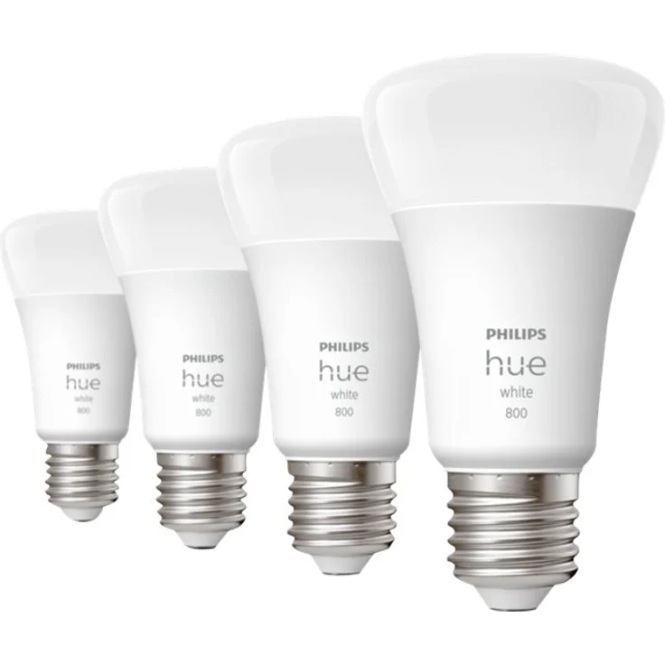 Philips Hue White LED Lampe in Standardform E27 A60 Viererpack 806lm dimmbar via App oder Sprache – Bild 2