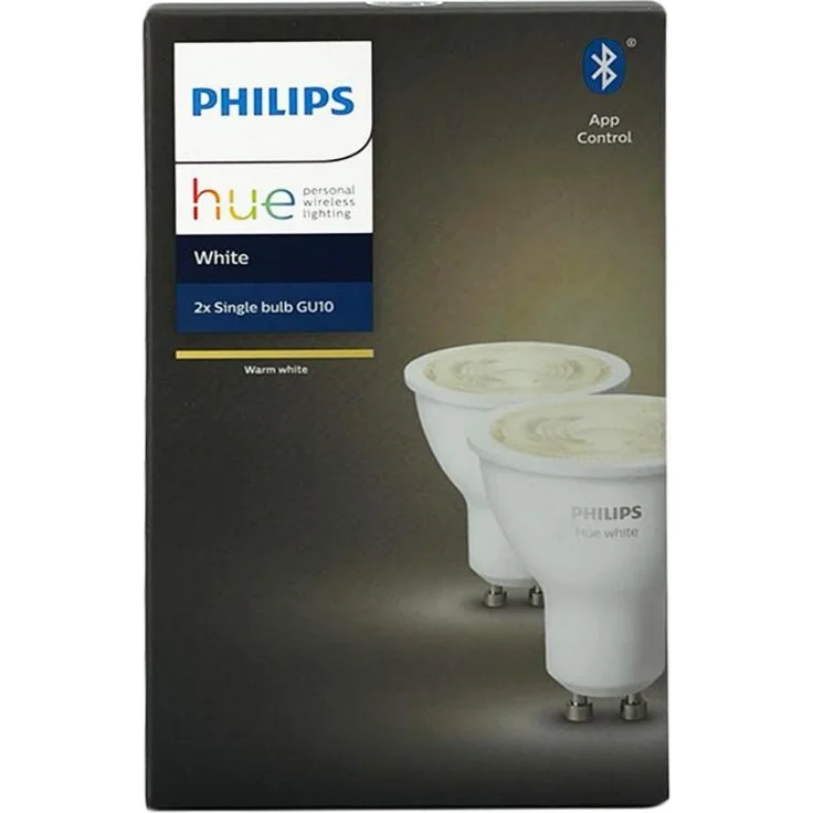 Philips Hue White GU10 LED Lampe Doppelpack, dimmbar, warmweißes Licht, steuerbar via App, kompatibel mit Amazon Alexa (Echo/Echo Dot), 2x 400 lm – Bild 2