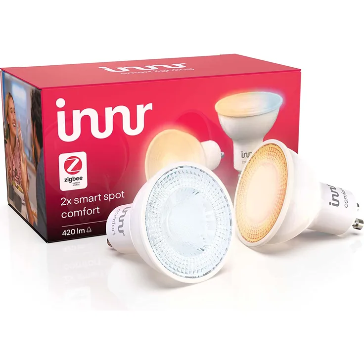 Innr Smart Spot Comfort GU10 LED-Lampe, 2er-Pack, ersetzt 68 Watt (RS 227 T-2)