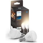 Philips Hue White E14 Luster Leuchtmittel LED dimmbar Bluetooth ZigBee 470lm Doppelpack warmweiß