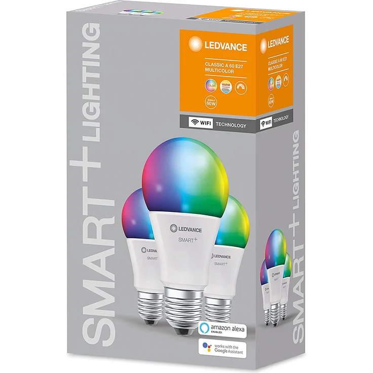 LEDVANCE SMART+ 3er Pack Classic E27 Leuchtmittel RGBW dimmbar 9W 2700-6500K – Bild 1