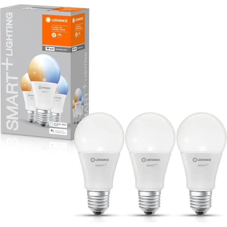 LEDVANCE SMART+ 3er Pack Classic E27 Leuchtmittel dimmbar 9,5W tunable white