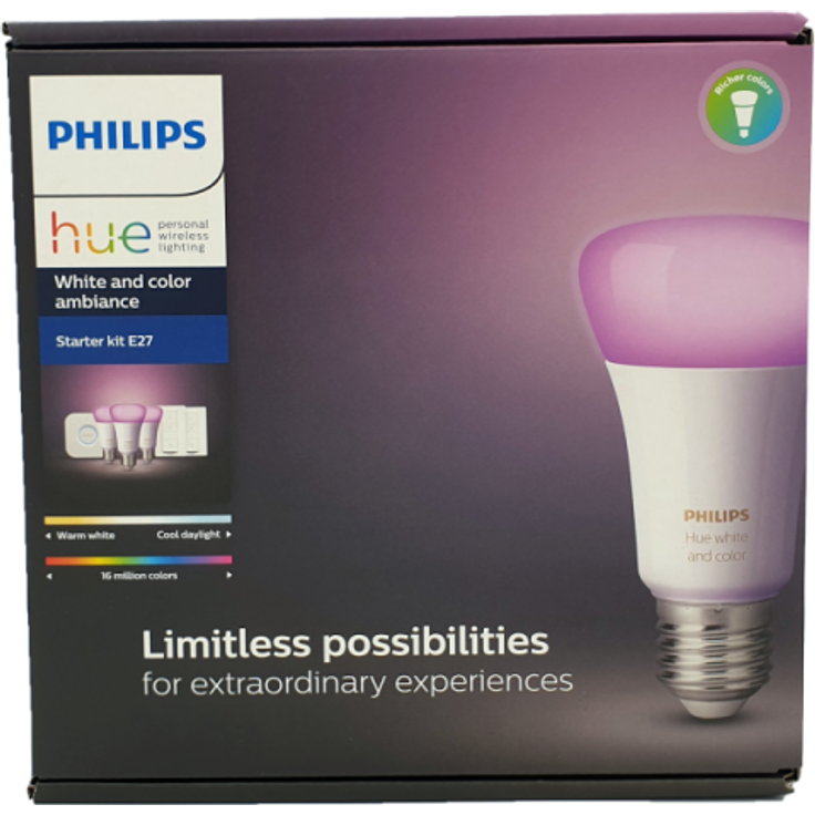 Philips Hue White & Color Ambiance E27 3er Starter Set inkl. Dimmer Switch 75W E27 – Bild 5