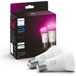 Philips Lighting Hue LED-Leuchtmittel Hue White & Color Ambiance E27 Doppelpack 2x570lm 60W E27 13W