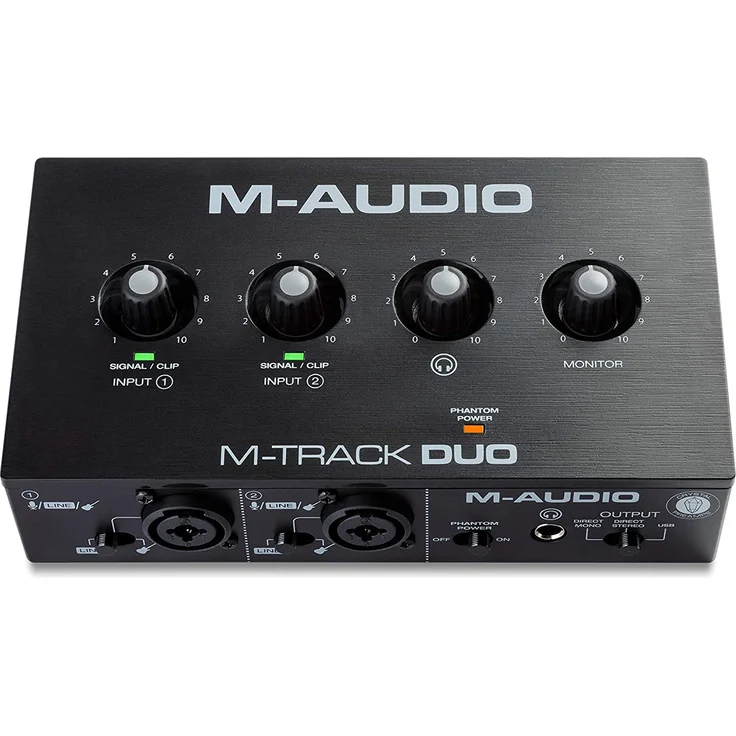 M-Audio M-Track Duo - Audio-Schnittstelle/USB-Soundkarte für Aufnahme, Streaming, Podcasting mit XLR-, Line- und DI-Eingängen und Softwarepaket - Preisvergleich – Bild 1