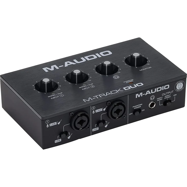 M-Audio M-Track Duo - Audio-Schnittstelle/USB-Soundkarte für Aufnahme, Streaming, Podcasting mit XLR-, Line- und DI-Eingängen und Softwarepaket - Preisvergleich – Bild 2
