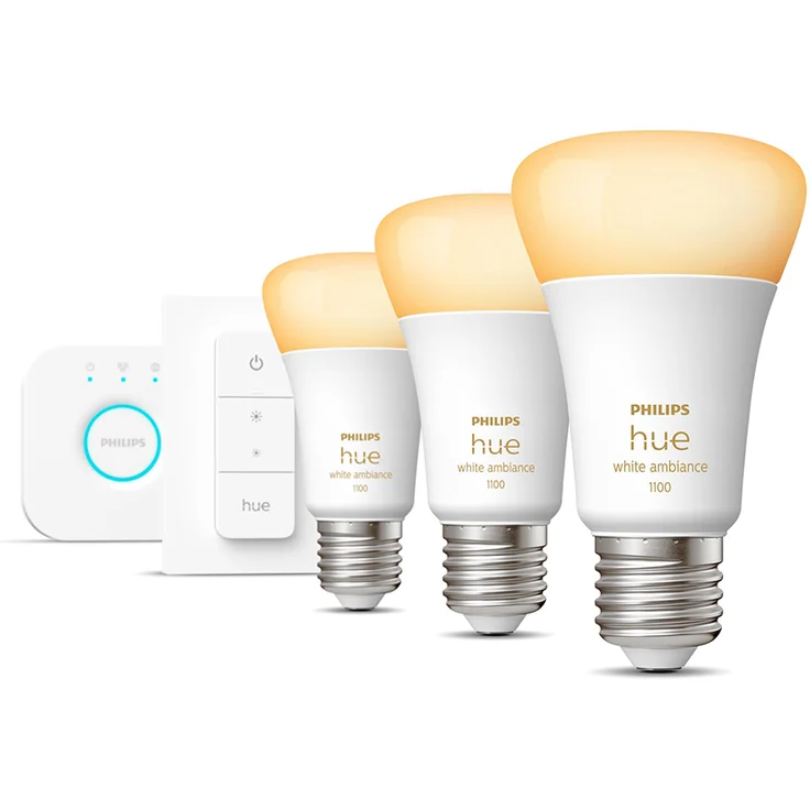 Philips Hue White Ambiance E27 3er Starter Set inkl. Dimmschalter 3x806lm 75W – Bild 3