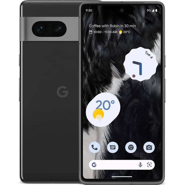 Google Pixel 7 5G Smartphone 16,05cm (6,32 Zoll) AMOLED-Display, 128GB interner Speicher, 8GB RAM, Dual-SIM, Android 13, Obsidian – Bild 1