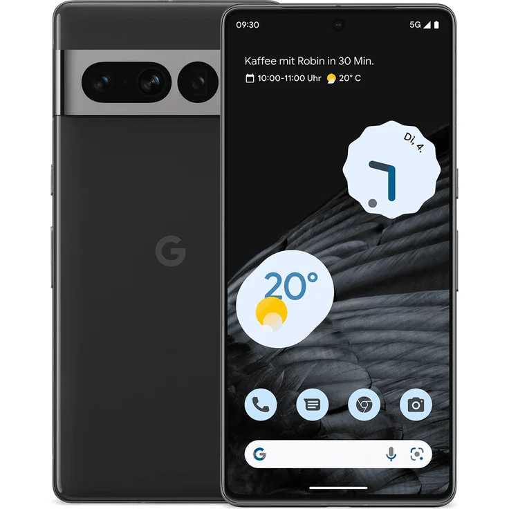 Google Pixel 7 Pro 5G Smartphone 17,043cm (6,71 Zoll) AMOLED-Display, 128GB interner Speicher, 12GB RAM, Dual-SIM, Android 13, Obsidian – Bild 1