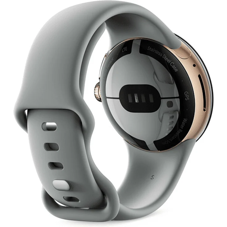 Google Pixel Watch 4G Smartwatch, Unisex, 41mm, Champagne Gold Sportarmband Hazel – Bild 3