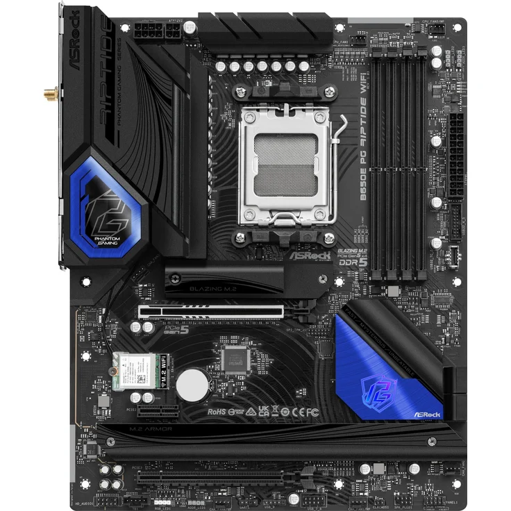 ASRock B650E PG Riptide WiFi - Motherboard - ATX - Sockel AM5 - AMD B650 Chipsatz - Bluetooth, 2,5 Gigabit LAN, Wi-Fi-Onboard-Grafik (CPU erforderlich) - High Definition Audio (7.1-channel) (90-MXBL00-A0UAYZ) – Bild 1