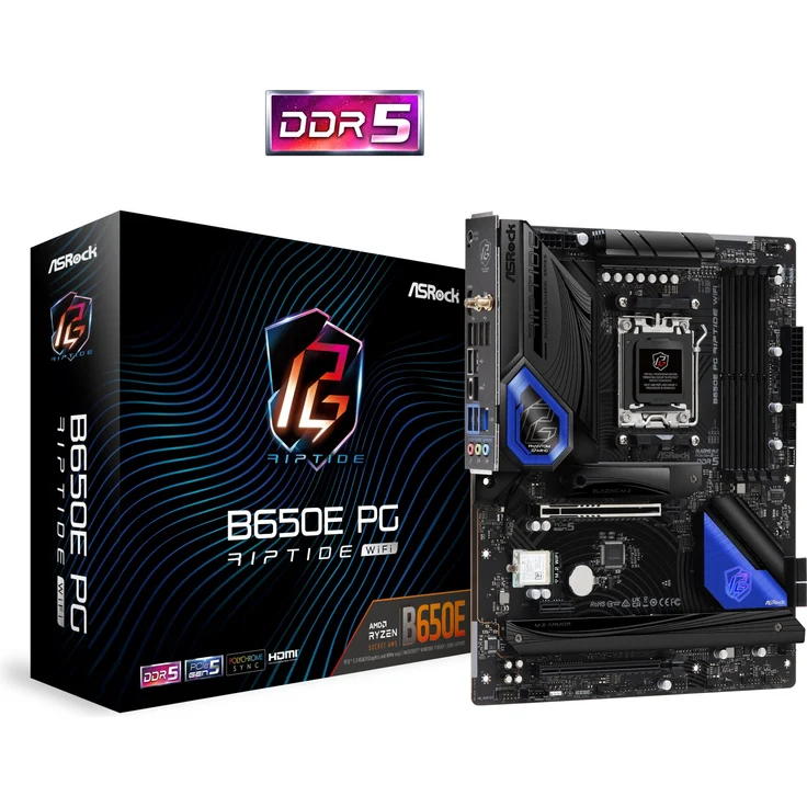 ASRock B650E PG Riptide WiFi - Motherboard - ATX - Sockel AM5 - AMD B650 Chipsatz - Bluetooth, 2,5 Gigabit LAN, Wi-Fi-Onboard-Grafik (CPU erforderlich) - High Definition Audio (7.1-channel) (90-MXBL00-A0UAYZ) – Bild 5