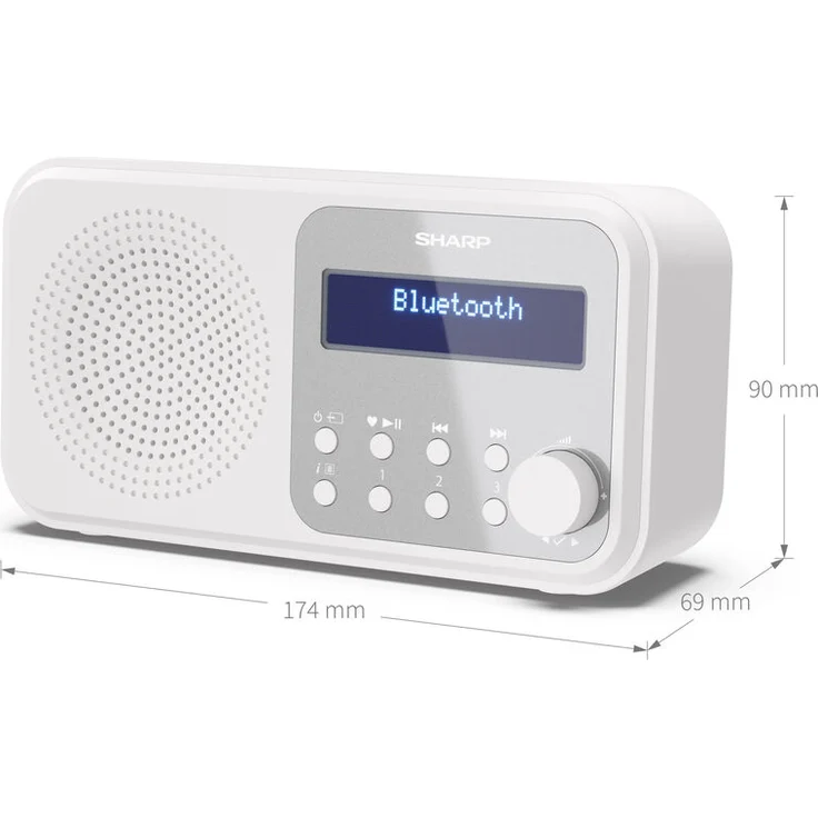 Sharp DR-P420WH Digitalradio mit Bluetooth 5.0, DAB, DAB+, UKW (FM), weiß – Bild 8