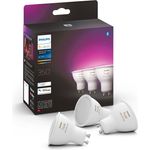 Philips Hue White und Color Ambiance GU10 LED Lampe, Dreierpack, dimmbar, bis zu 16 Millionen Farben, steuerbar via App, kompatibel mit Amazon Alexa (Echo, Echo Dot), Aluminium (929001953115)