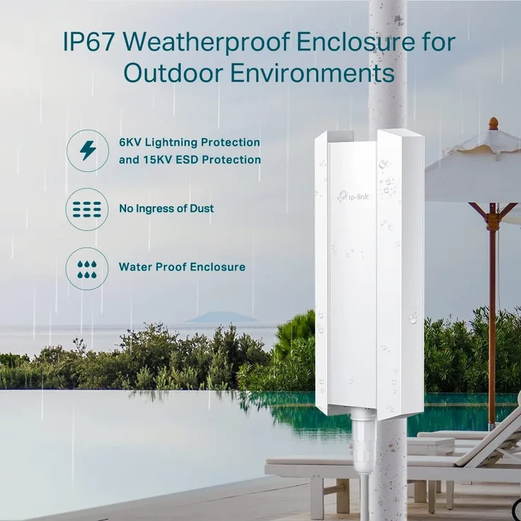 TP-Link EAP610-Outdoor AX1800 Gigabit Dualband WiFi 6 WLAN Access Point, Dualband 1775 Mbit/s, Omada SDN, zentrales Management, 1 Gigabit Port, IP67, nahtloses WLAN-Roaming, PoE angetriebene, weiß – Bild 6