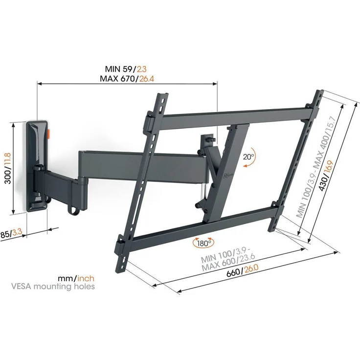 Vogel's COMFORT TVM 3645 Full Motion+ Large Wandhalterung, schwarz – Bild 5