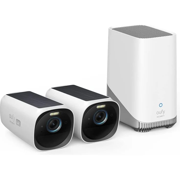 eufy Security eufyCam S330 3, Überwachungskamera außen, 4K kabellose Überwachungskamera Solar 2+1 mit Gesichtserkennung KI, farbige Nachtsicht – Bild 1