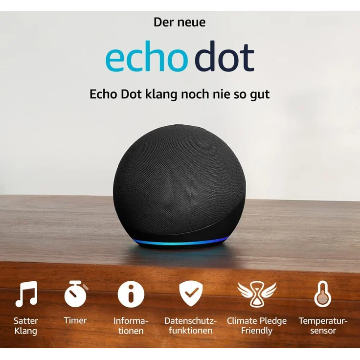 Amazon Echo Dot (5. Generation, 2022), Smarter Lautsprecher mit Alexa, Anthrazit – Bild 2