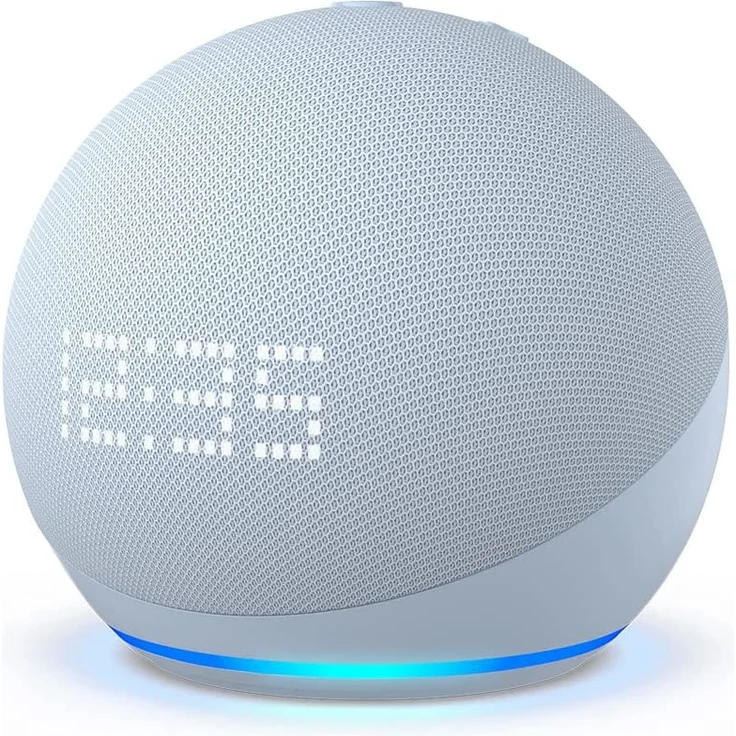 Amazon Echo Dot (5. Generation, 2022) mit Uhr, Smarter Lautsprecher mit Uhr und Alexa, Graublau – Bild 1