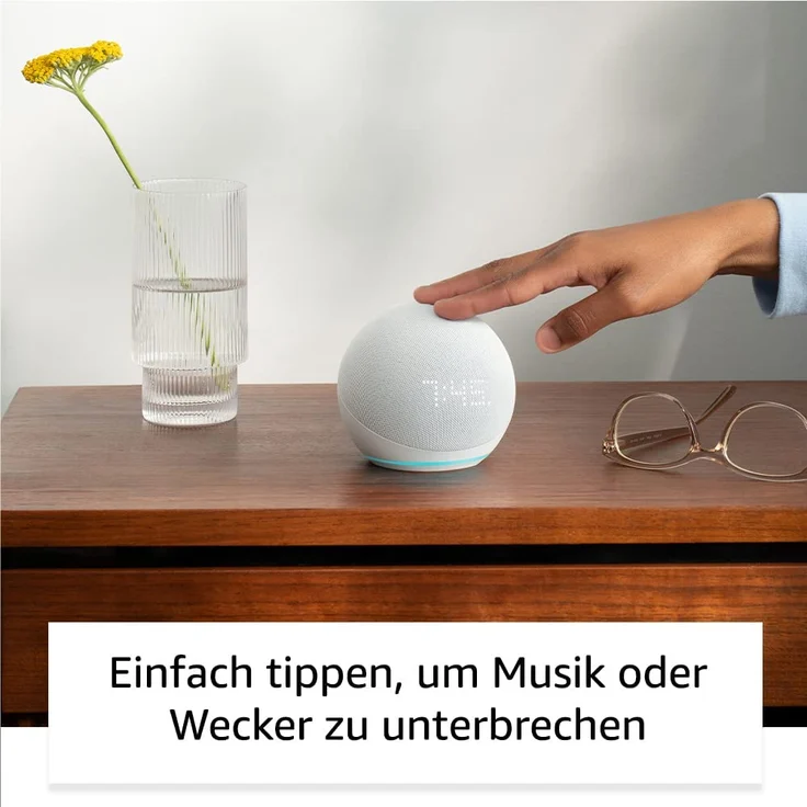 Amazon Echo Dot (5. Generation, 2022) mit Uhr, Smarter Lautsprecher mit Uhr und Alexa, Graublau – Bild 5