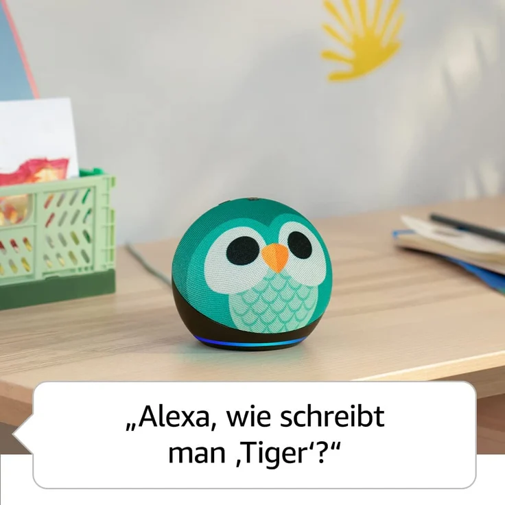 Amazon Echo Dot Kids (5. Generation, 2022), für Kinder entwickelt, mit Kindersicherung und Alexa, Eulen-Design – Bild 4
