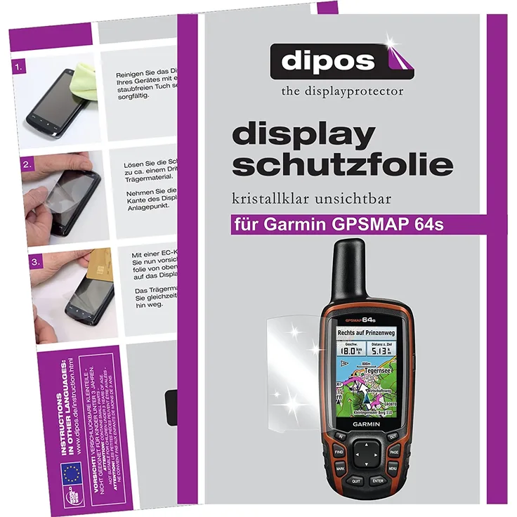 dipos I 3X Schutzfolie klar kompatibel mit Garmin GPSMAP 64s Folie Displayschutzfolie