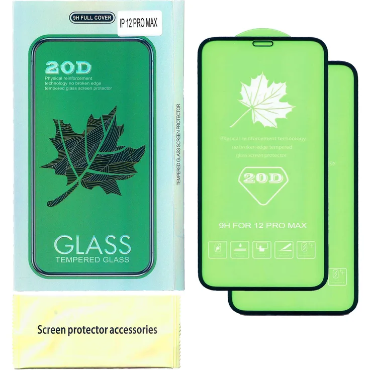 MS 2x 20D Displayschutzglas für iPhone 12 Pro Max tempered glass Schutzglas 9H Schutzfolie Displayschutz mit Box