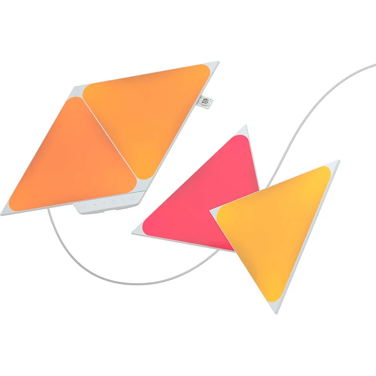 Nanoleaf Shapes Triangle Starter Kit, 4 Smarten Dreieckigen LED Panels RGBW - Modulare WLAN 16 Mio Farben Wandleuchte Innen, Musik & Bildschirm Sync, Funktioniert mit Alexa Google Apple, Deko & Gaming – Bild 1