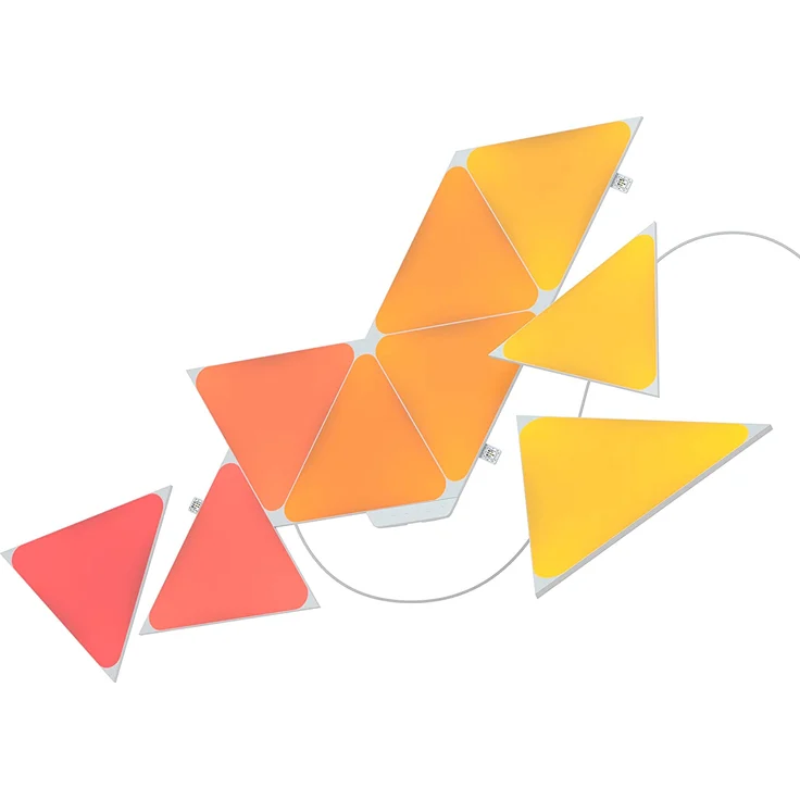 Nanoleaf Shapes Triangle Starter Kit, 9 Smarten Dreieckigen LED Panels RGBW - Modulare WLAN 16 Mio Farben Wandleuchte Innen, Musik & Bildschirm Sync, Funktioniert mit Alexa Google Apple, Deko & Gaming – Bild 1