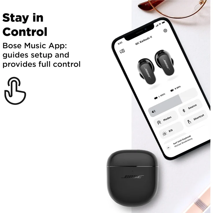 Bose QuietComfort Earbuds II In-Ear-Kopfhörer mit Active Noise Cancelling, Transparenzmodus, schwarz – Bild 7