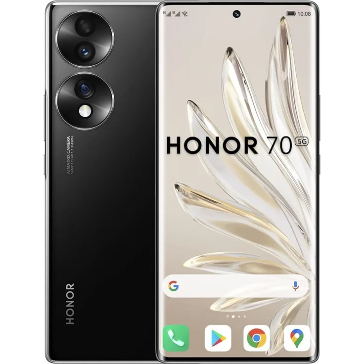 Honor 70 5G Smartphone 16,942cm (6,67 Zoll) OLED-Display, 256GB interner Speicher, 8GB RAM, Android 12, Dual-SIM, Midnight Black
