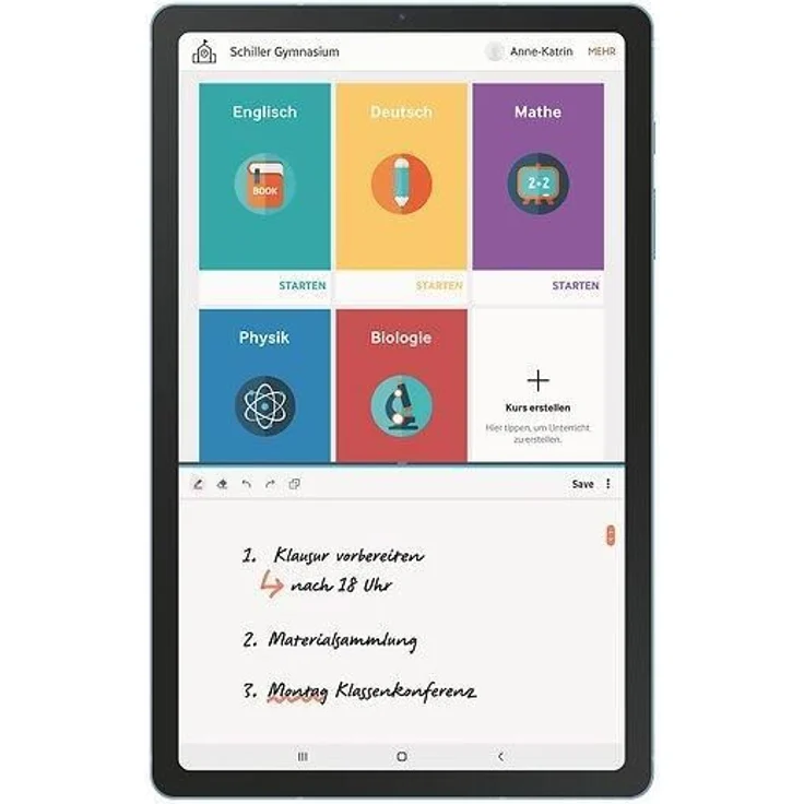 Samsung Galaxy Tab S6 Lite (2022 Edition) Full-HD-Auflösung 10,4 Zoll, WiFi-Tablet, Octa-Core, 4 GB RAM, 128 GB Speicher, Android, Oxford Gray (SM-P613NZAEDBT) – Bild 7