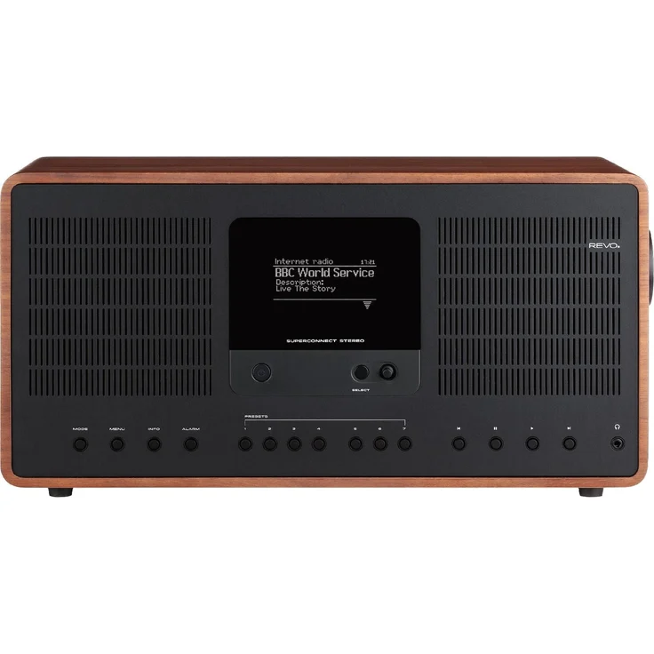 REVO SuperConnect Stereo DAB+ Digitalradio und WLAN-Internetradio, walnuss/schwarz – Bild 3
