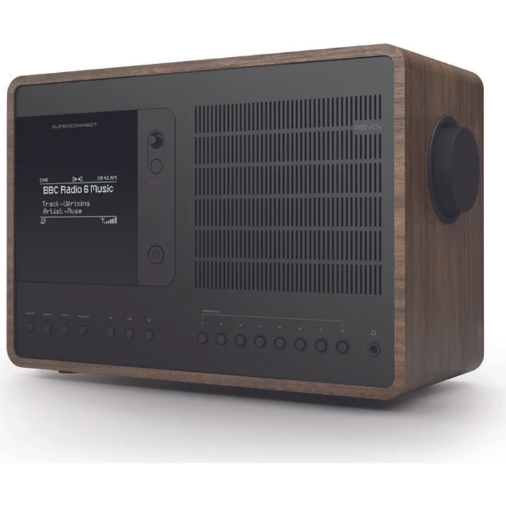 REVO SuperConnect Stereo DAB+ Digitalradio und WLAN-Internetradio, walnuss/schwarz – Bild 2