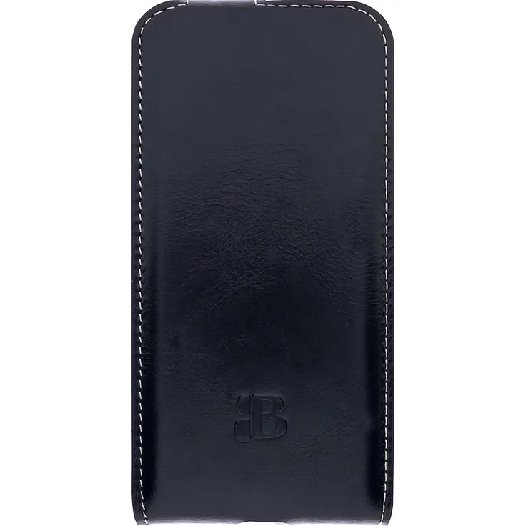 Burkley für iPhone 14 Plus - FLIP CC - Leder Flip Case mit Kartenfach in Schwarz