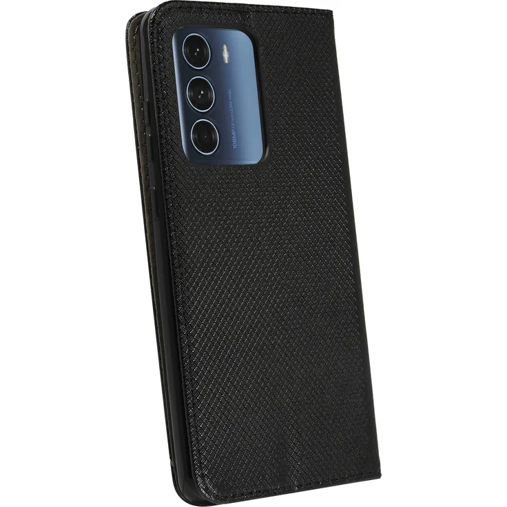 Dux Ducis Buch-Tasche Hülle Smart Magnet kompatibel mit MOTOROLA MOTO G200 5G Leder Optik Wallet Book-Style Cover Schale Schwarz