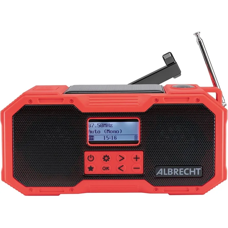 Albrecht DR112 DAB+ Outdoor Kurbelradio (UKW, SOS, Taschenlampe, Solar, PowerBank, Bluetooth)