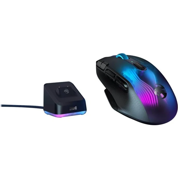 Roccat Kone XP Air – kabellose Gaming-Maus mit optischem Sensor mit 19.000 DPI, AIMO RGB-Beleuchtung, 4D-Mausrad, schwarz – Bild 5