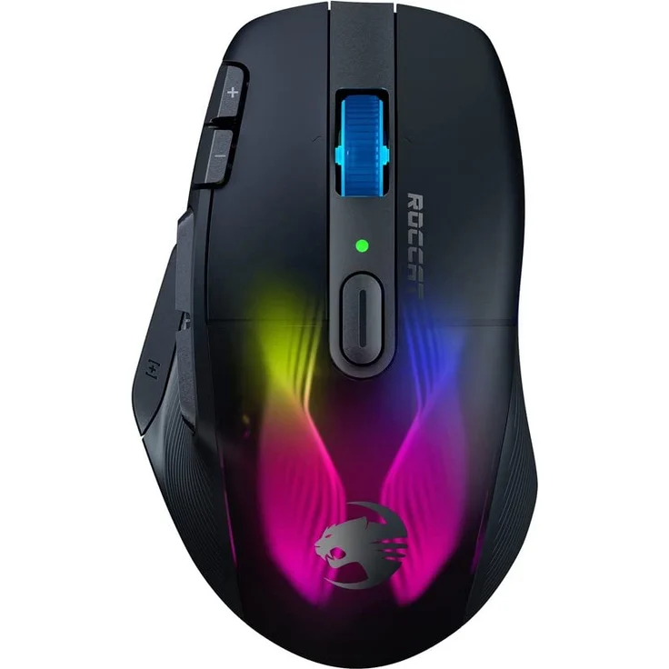 Roccat Kone XP Air – kabellose Gaming-Maus mit optischem Sensor mit 19.000 DPI, AIMO RGB-Beleuchtung, 4D-Mausrad, schwarz – Bild 1