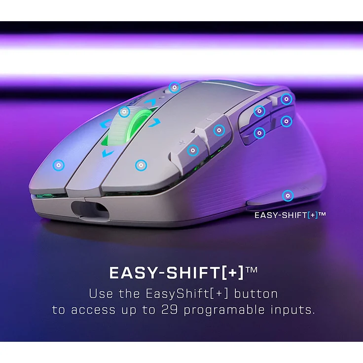 Roccat Kone XP Air – kabellose Gaming-Maus mit optischem Sensor mit 19.000 DPI, AIMO RGB-Beleuchtung, 4D-Mausrad, weiß (00215053) – Bild 2