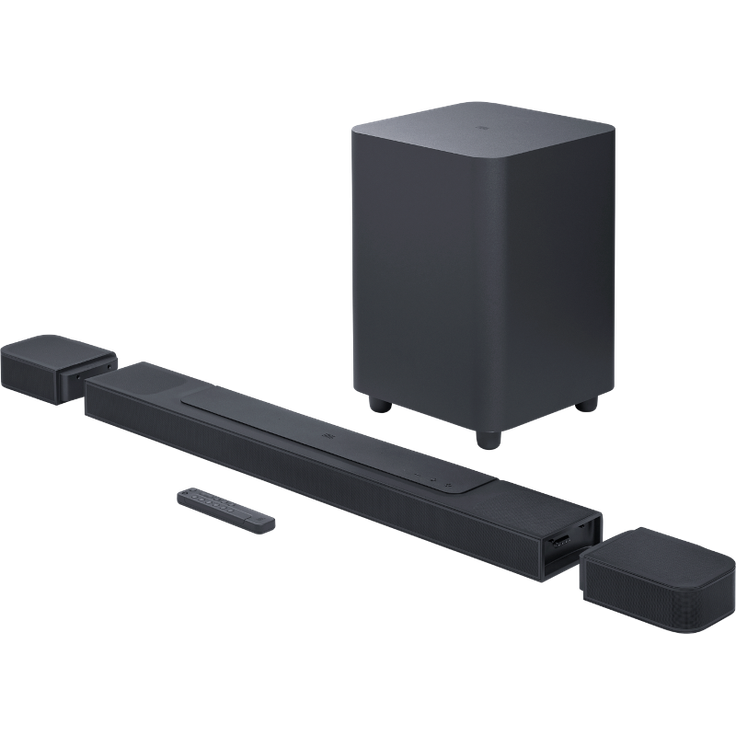 JBL BAR 1000 7.1.4-Soundbar mit Subwoofer und abnehmbaren Surround-Lautsprechern, schwarz