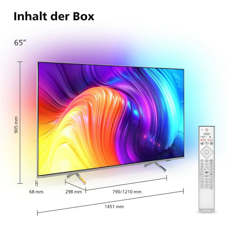 Philips 65PUS8507 164 cm (65 Zoll) LED Ambilight Smart TV (Ultra HD, Dolby Vision, HDR10, HLG, Direct LED) HD-Triple-Tuner (Sat, Antenne, Kabel) Modelljahr 2022 Energieklasse G (DE-Modell) – Bild 10