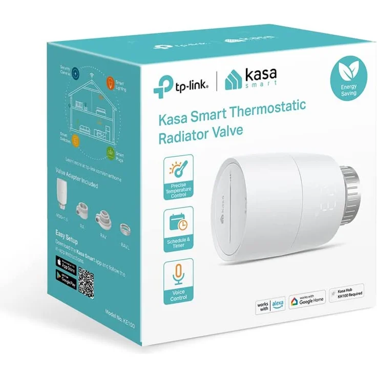 TP-Link Kasa KE100 Smartes Heizkörperthermostat, Zusatzprodukt, Energiesparen, Zeitplan, Steuerung unterwegs über App, Amazon Alexa & Google Assistant, Hub erforderlich, weiß – Bild 5