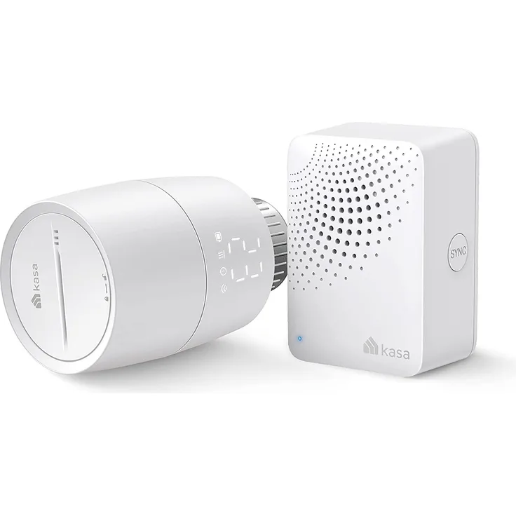 TP-Link Kasa KE100 KIT Smartes Heizkörperthermostat mit Hub, Thermostat Heizung digital, Energiesparen, Zeitplan, Steuerung unterwegs über App, Amazon Alexa & Google Assistant, einfache Installation & Verwendung, weiß