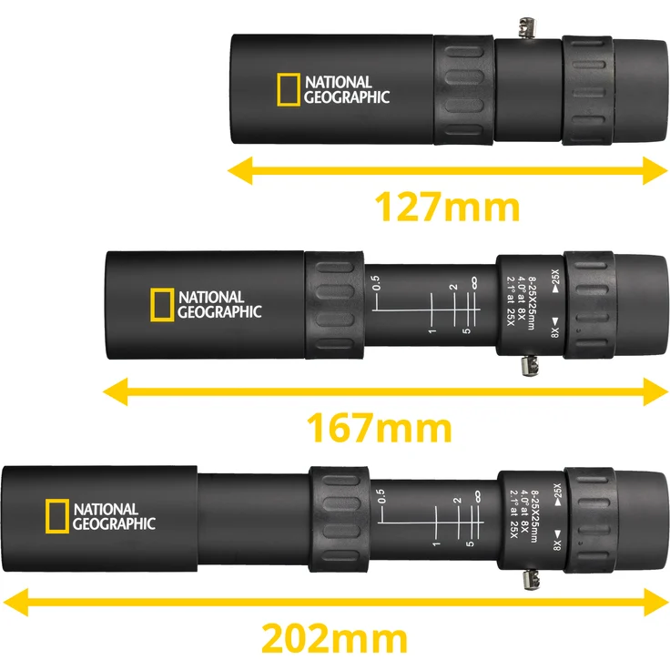 NATIONAL GEOGRAPHIC 8-25x25 Zoom-Monokular – Bild 3